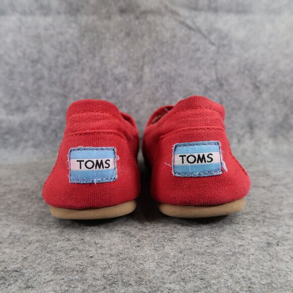 Toms Shoes Womens 7 Flats Slip On Casual Canvas Red Lifestyle Alpargatas Comfort - Picture 5 of 11